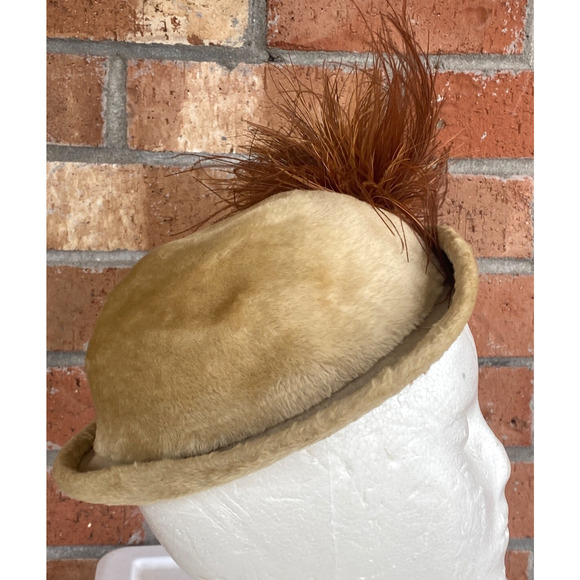 Vintage Monterey women's Tan Brown Hat Made in Italy Imported Body Lemington - Picture 5 of 12